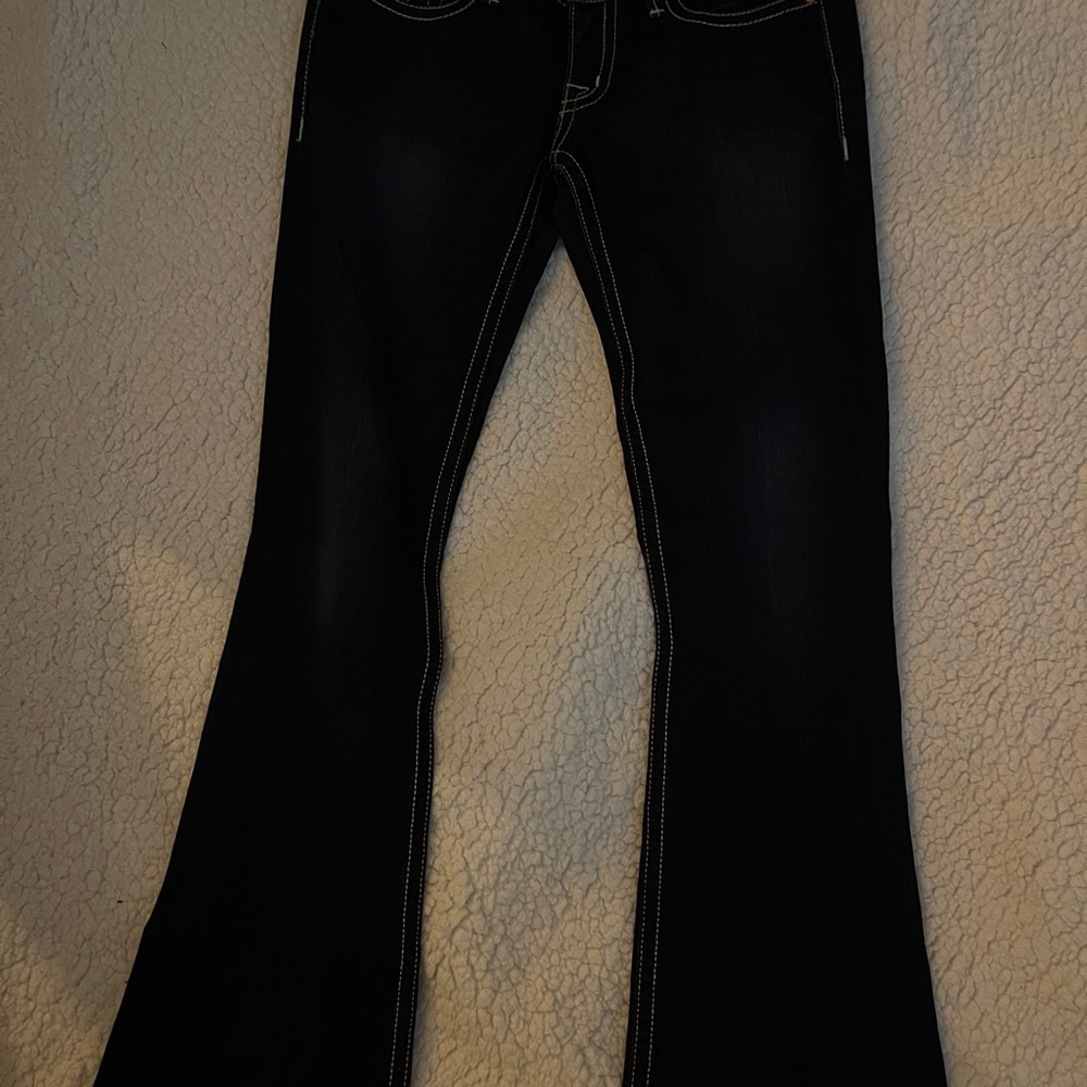 PRVCY Black Flare Denim Jeans